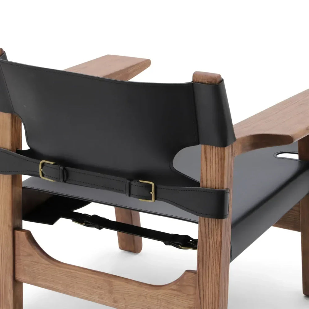 Modern Designer Armchair with Premium Leather and Oak Frame | Minimalism Interiors