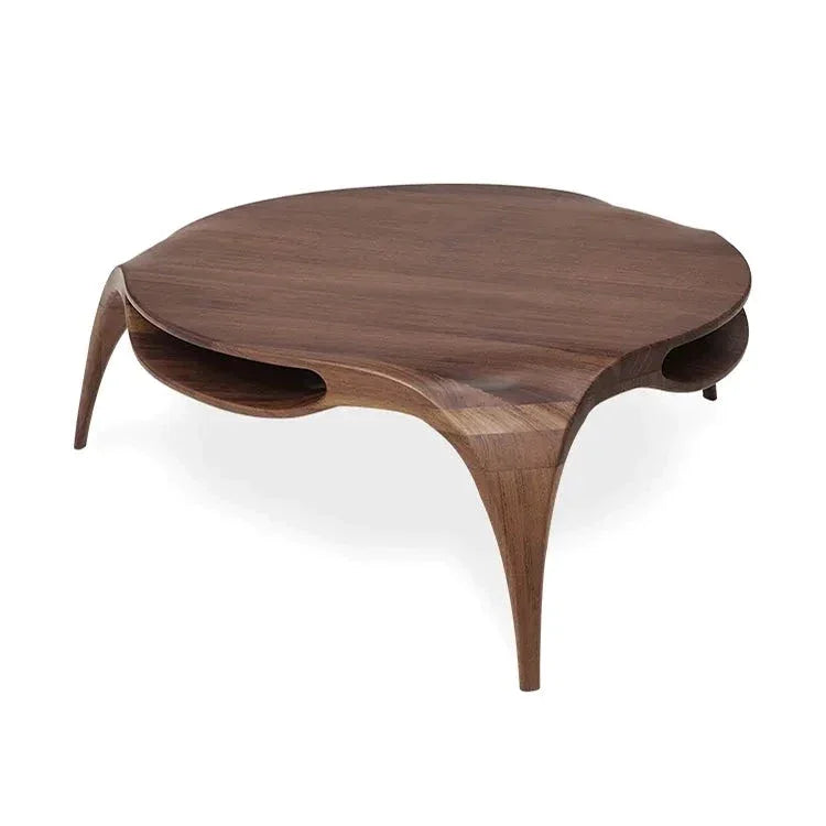 Modern Walnut Coffee Table with Organic Design | Japandi Interiors