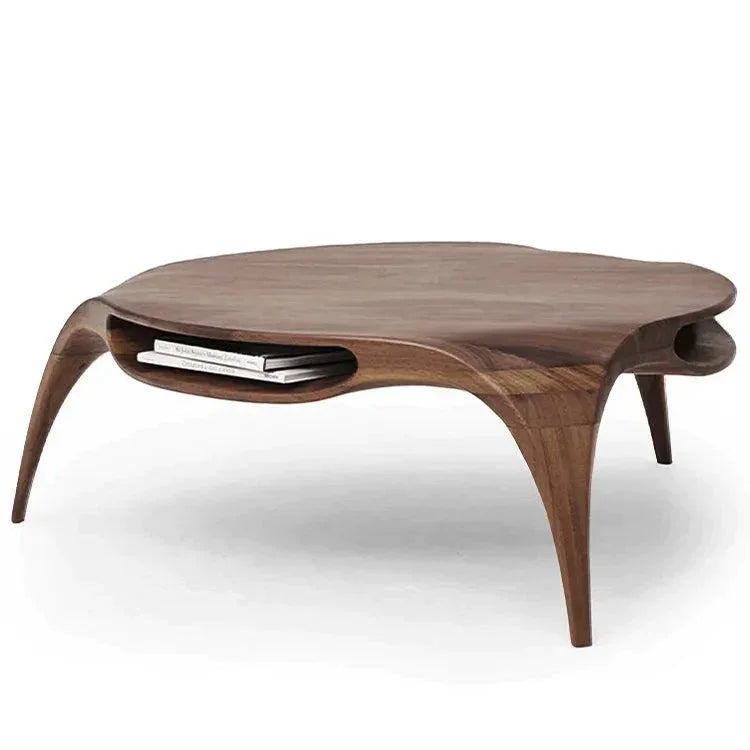 Modern Walnut Coffee Table with Organic Design | Japandi Interiors
