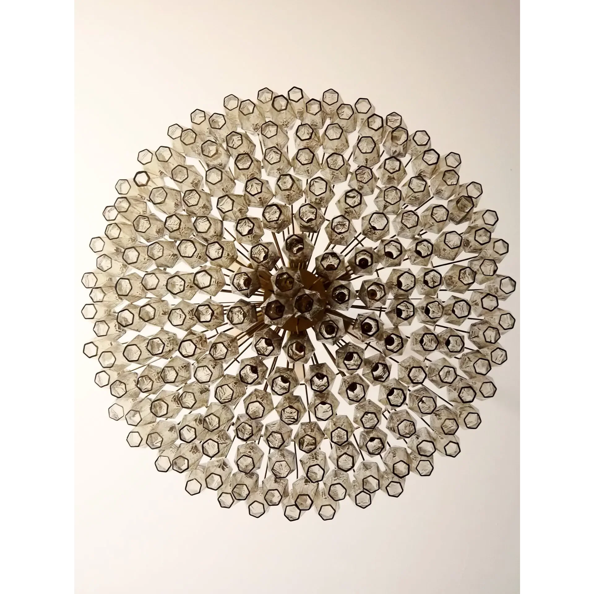 Mid-century Modern Crystal Chandelier – Luxury Smoked Glass Pendant Light for Dining or living room