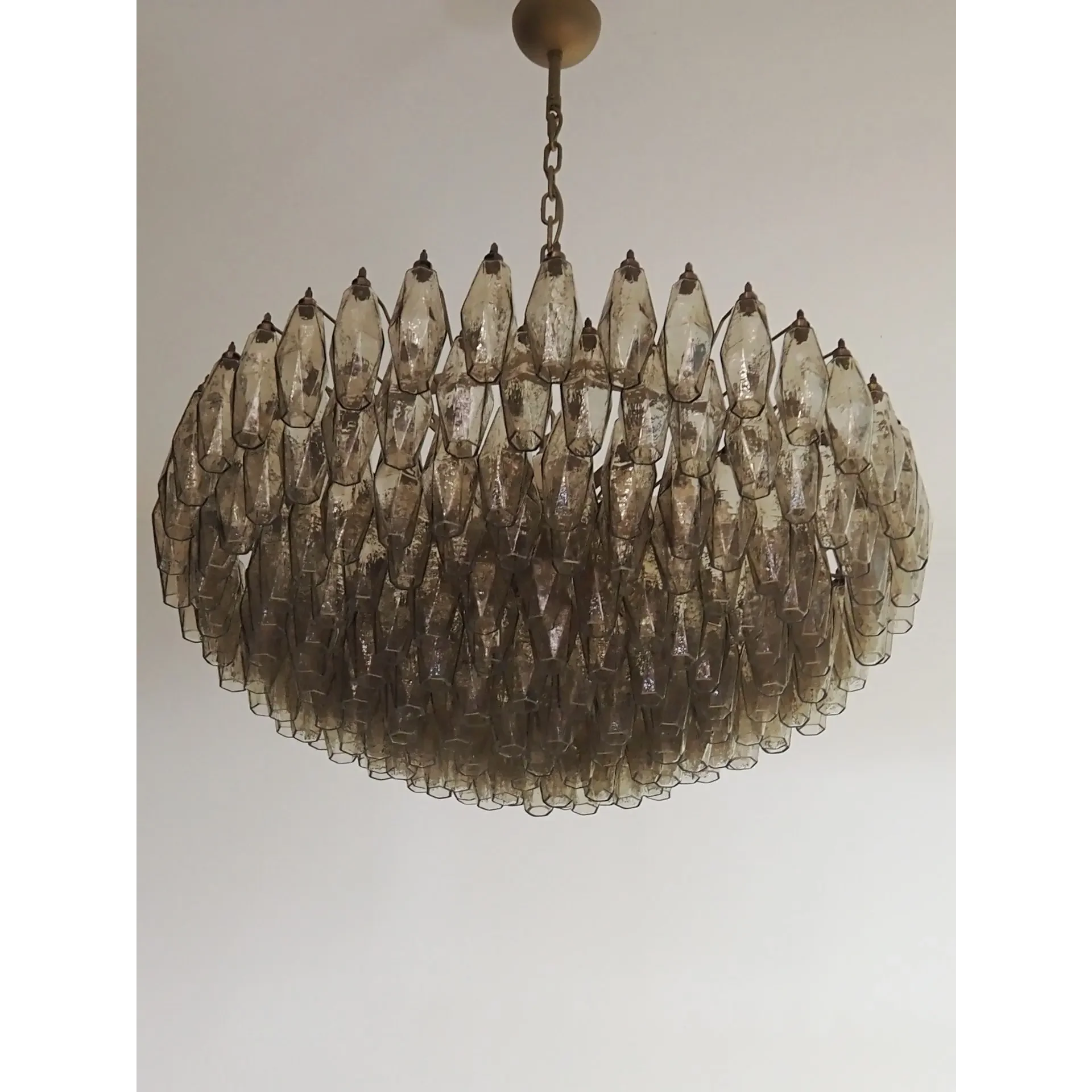 Mid-century Modern Crystal Chandelier – Luxury Smoked Glass Pendant Light for Dining or living room
