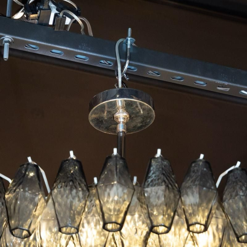 Mid-century Modern Crystal Chandelier – Luxury Smoked Glass Pendant Light for Dining or living room
