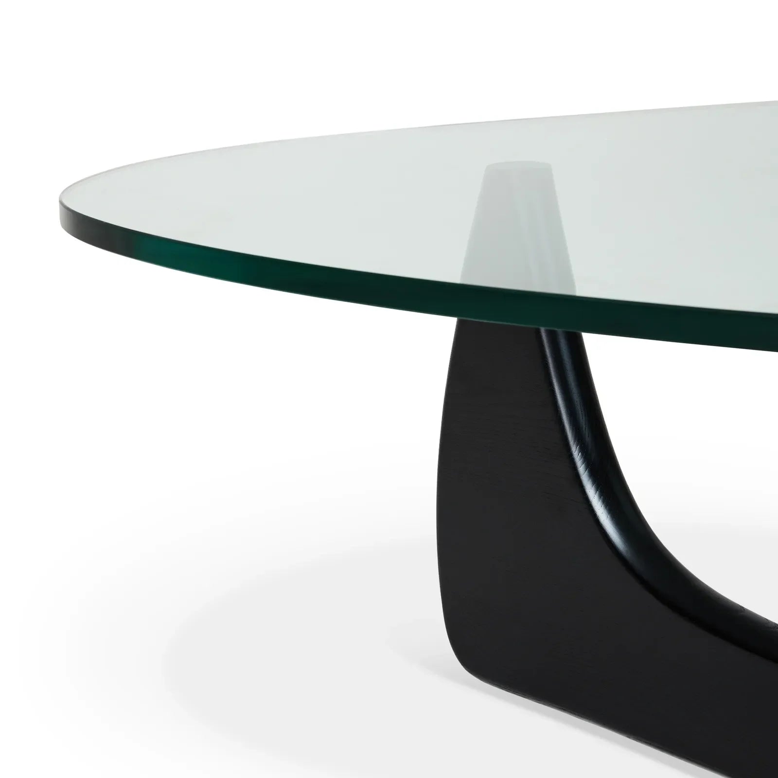 Mid-century Modern Glass Coffee Table with Solid Wood Base – Minimalist Design for Living Rooms