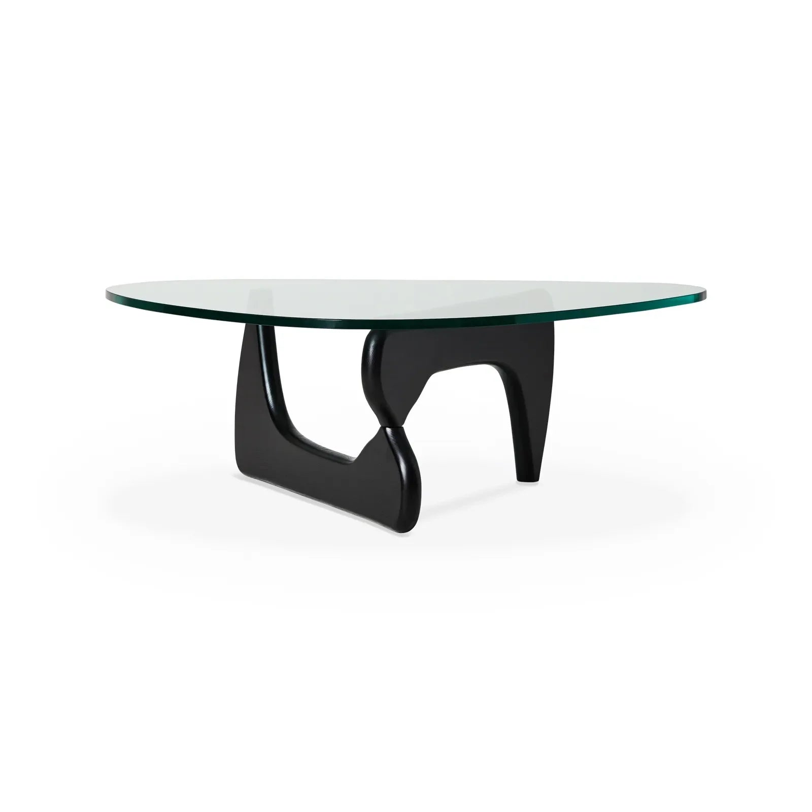 Mid-century Modern Glass Coffee Table with Solid Wood Base – Minimalist Design for Living Rooms