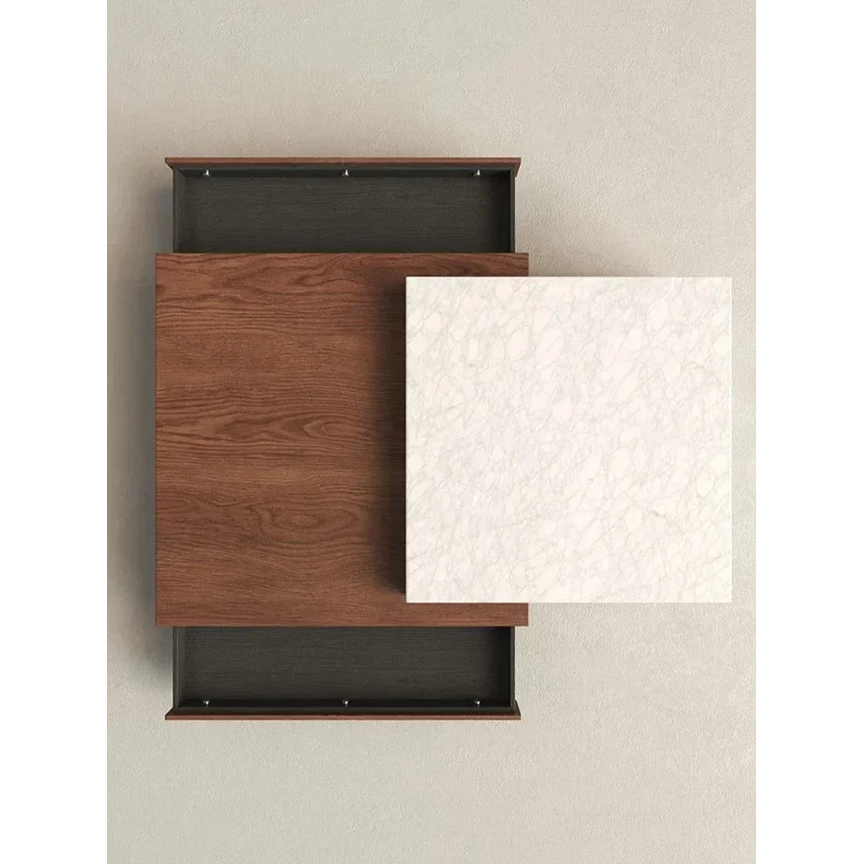 Japandi Coffee Table | Modern Minimalist Wood and Marble