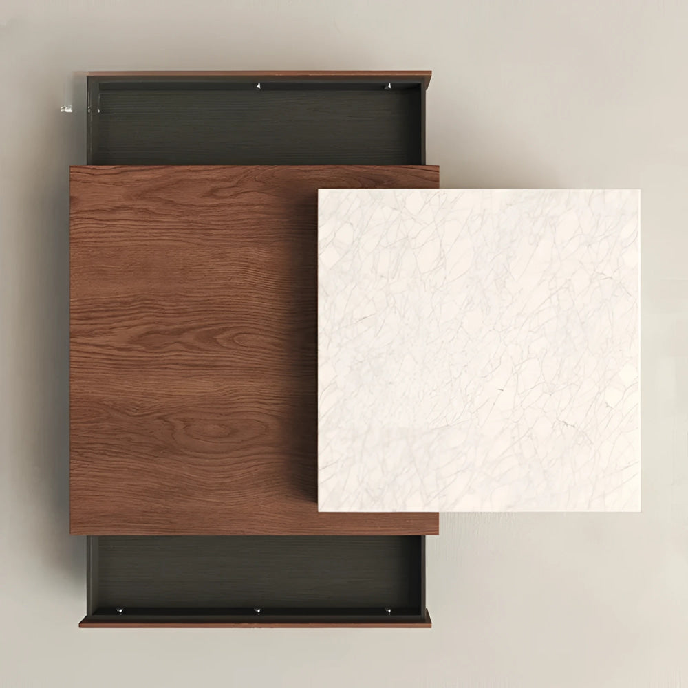 Japandi Coffee Table | Modern Minimalist Wood and Marble