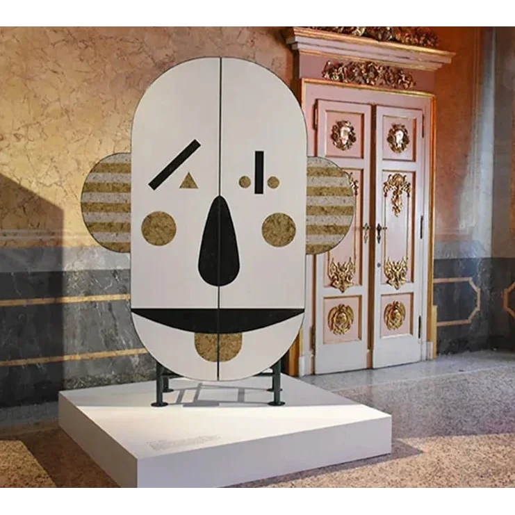 Modern Artistic Cabinet with Abstract Face Design | Eclectic Luxury Interiors