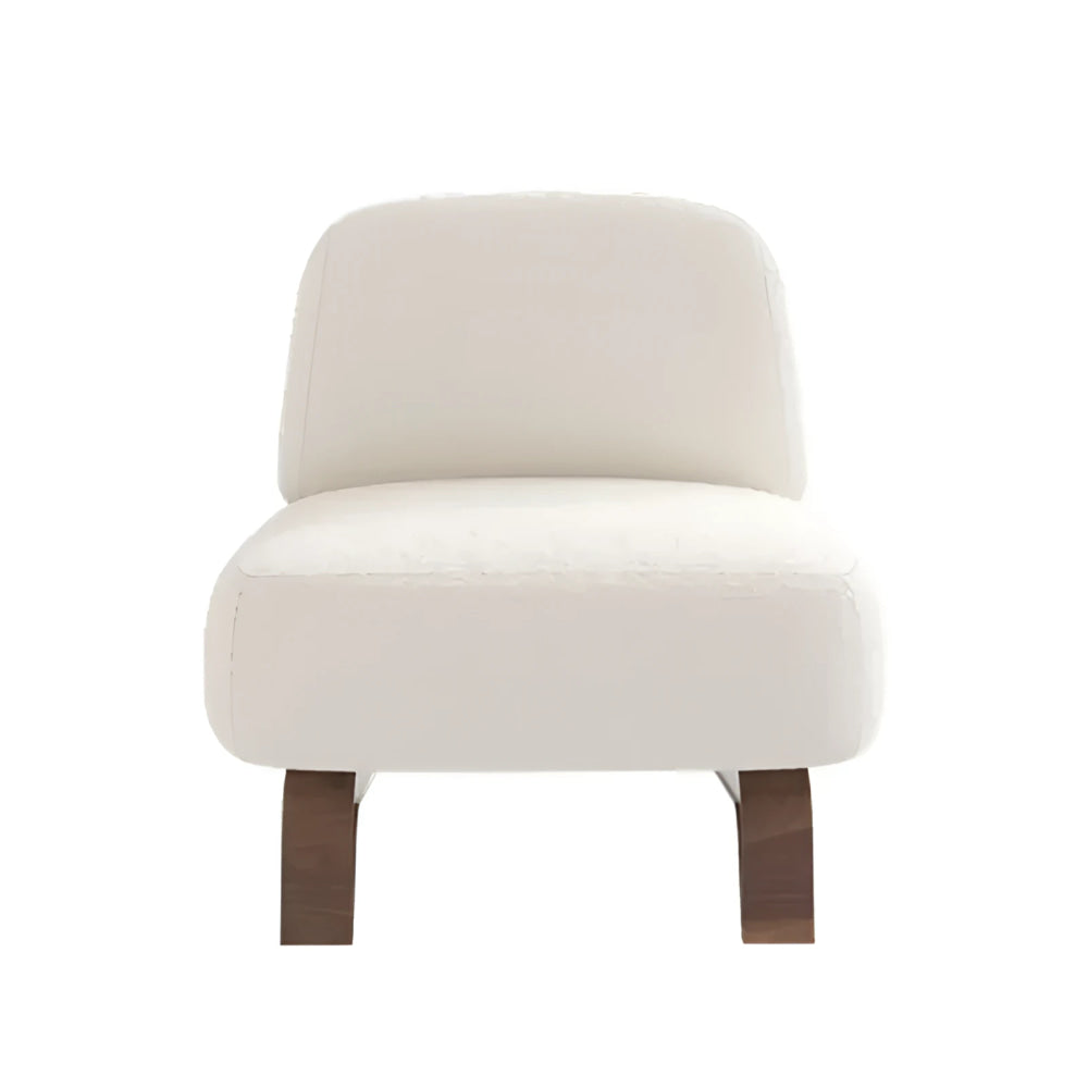 Modern Bouclé Accent Chair with Wooden Base | Luxury Interiors