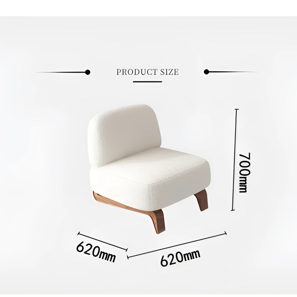 Modern Bouclé Accent Chair with Wooden Base | Luxury Interiors