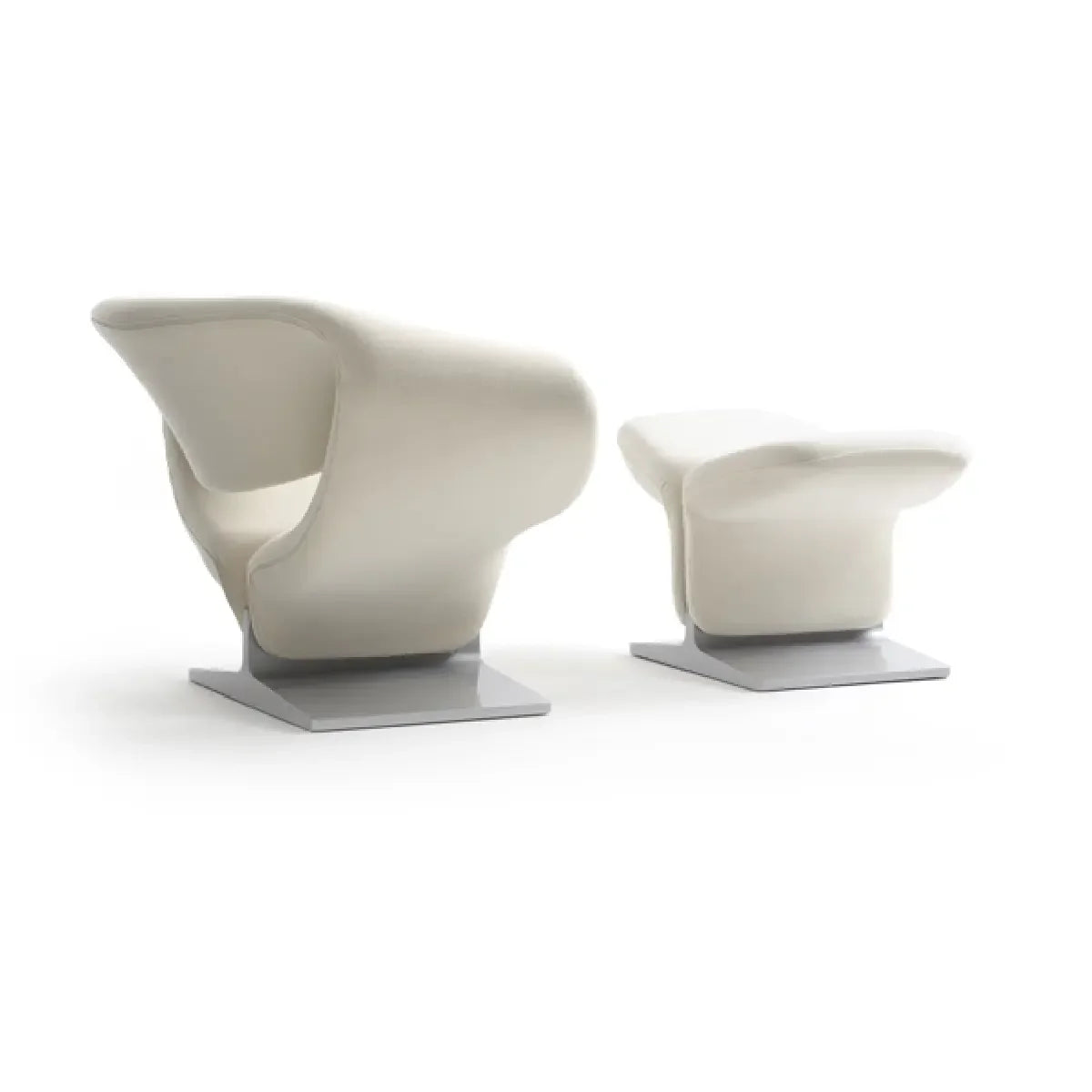 Modern Sculptural Accent Chair and Ottoman | Luxury Interiors