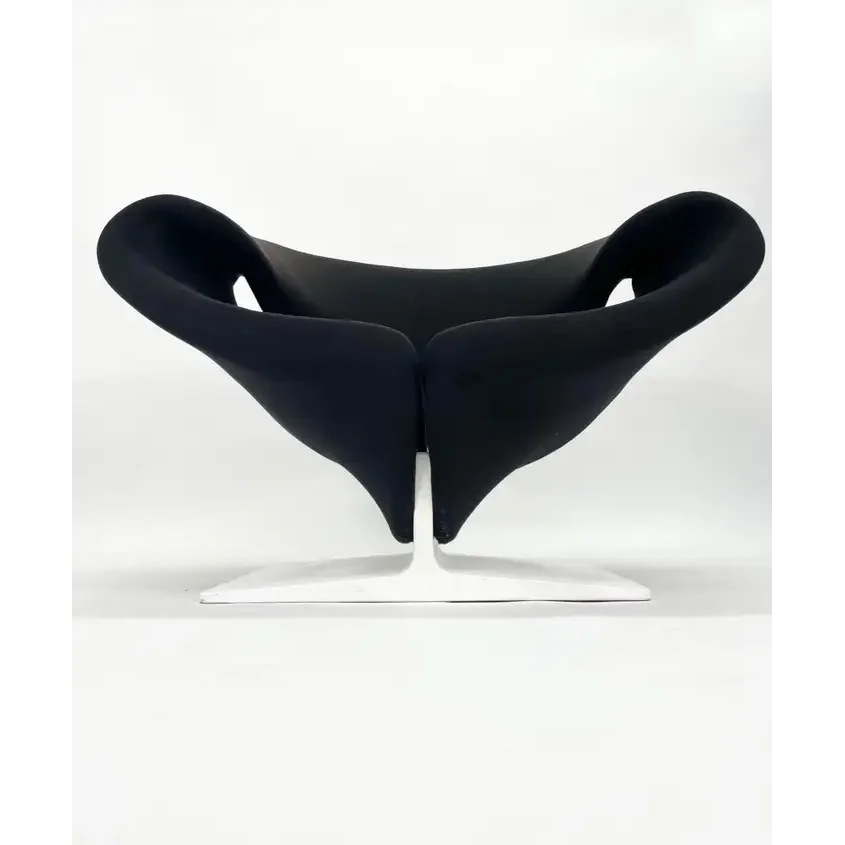 Modern Sculptural Accent Chair and Ottoman | Luxury Interiors