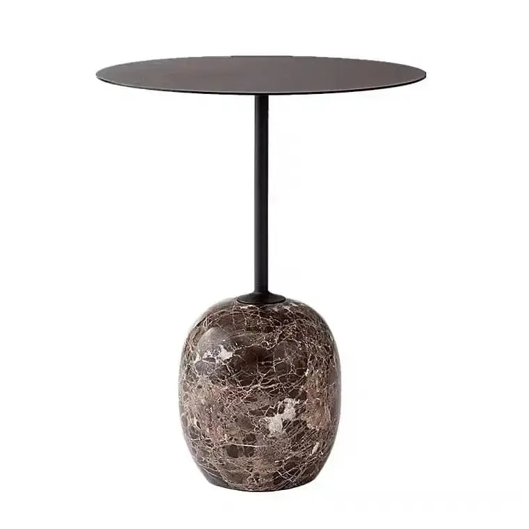 Modern Marble Side Table with Minimalist Black Top | Luxury Interiors