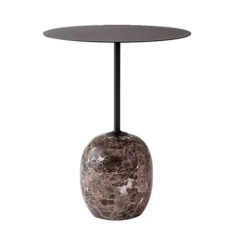 Modern Marble Side Table with Minimalist Black Top | Luxury Interiors
