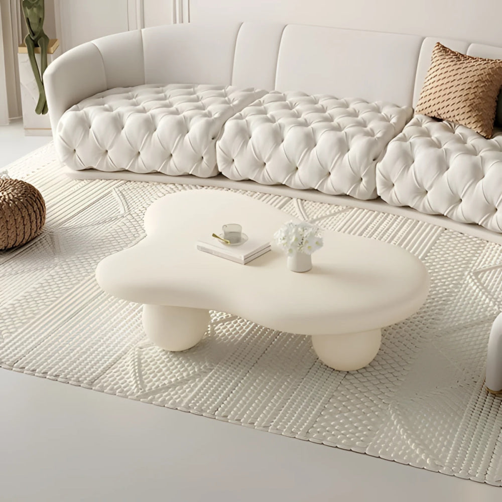 Wabi-sabi Pine Wood Coffee Table – Modern Minimalist Design with Organic curved shape