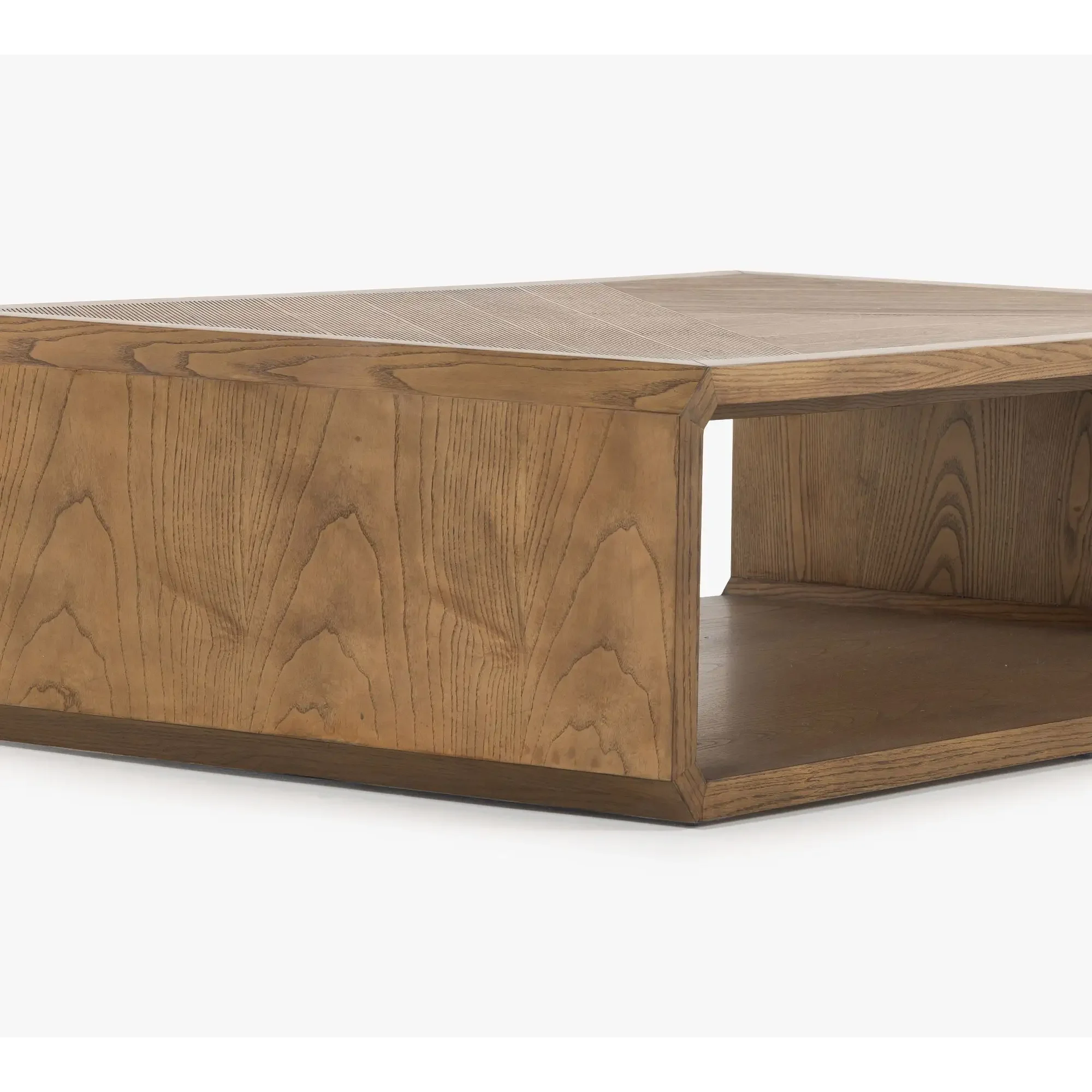 Modern Minimalist Wooden Coffee Table – Rectangular Design with Open shelf storage | Japandi Living Room