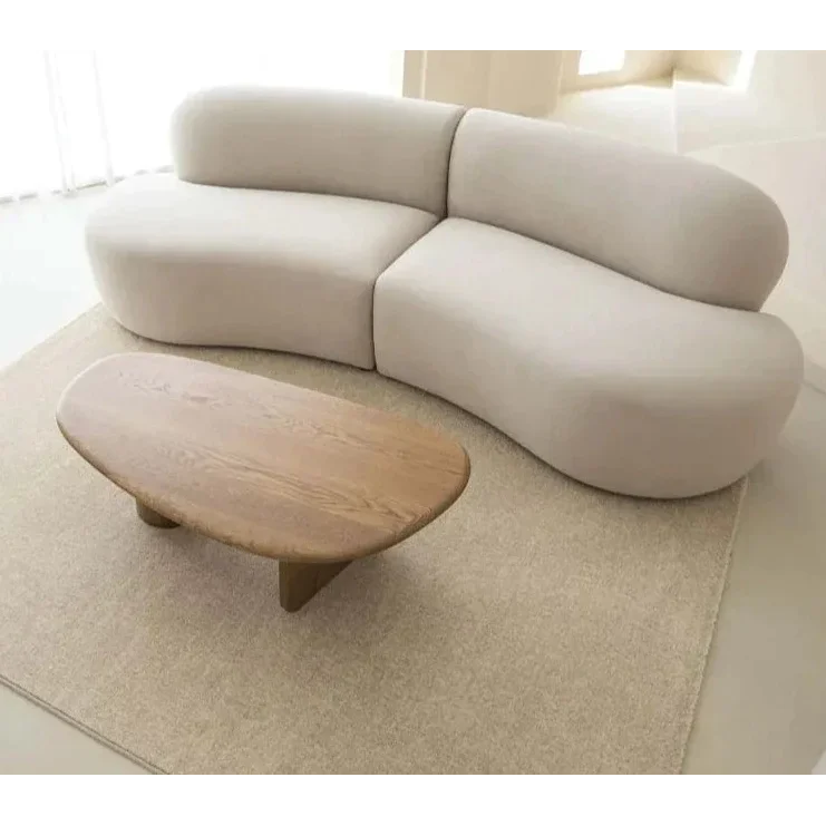 Modern Oval Wood Coffee Table with Minimalist Design