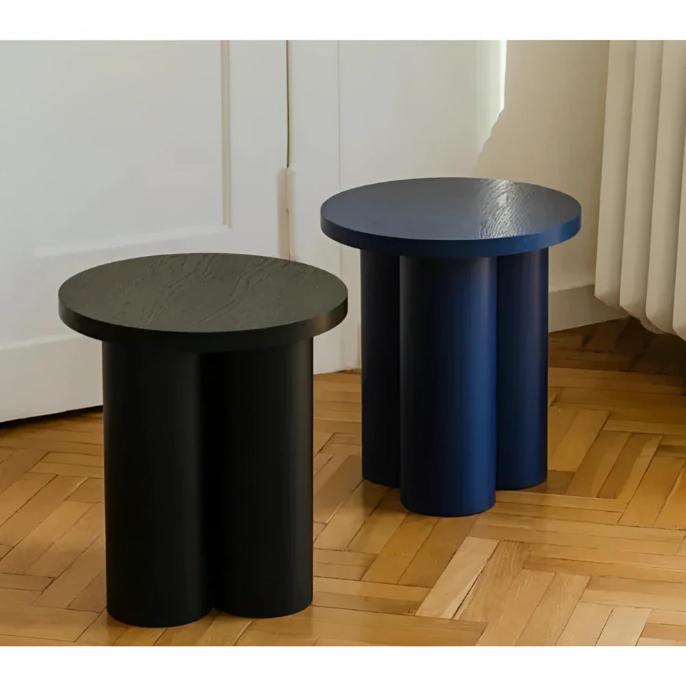 Modern Round Side Tables with Sculptural Base | Luxury Interiors