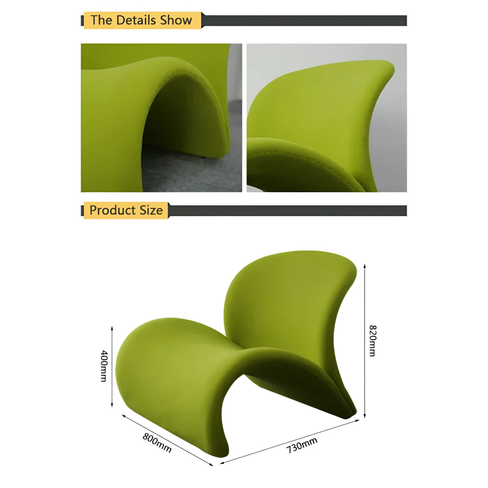 Modern Luxury Sculptural Lounge Chair in Leather or Wool