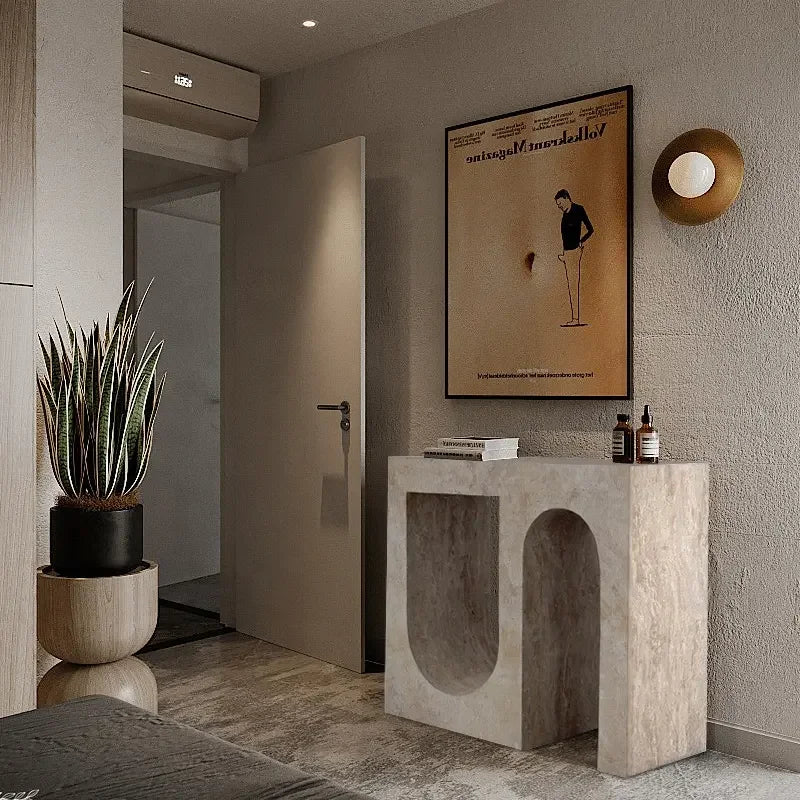 Modern Travertine Console Table – Luxury Interior for Contemporary spaces