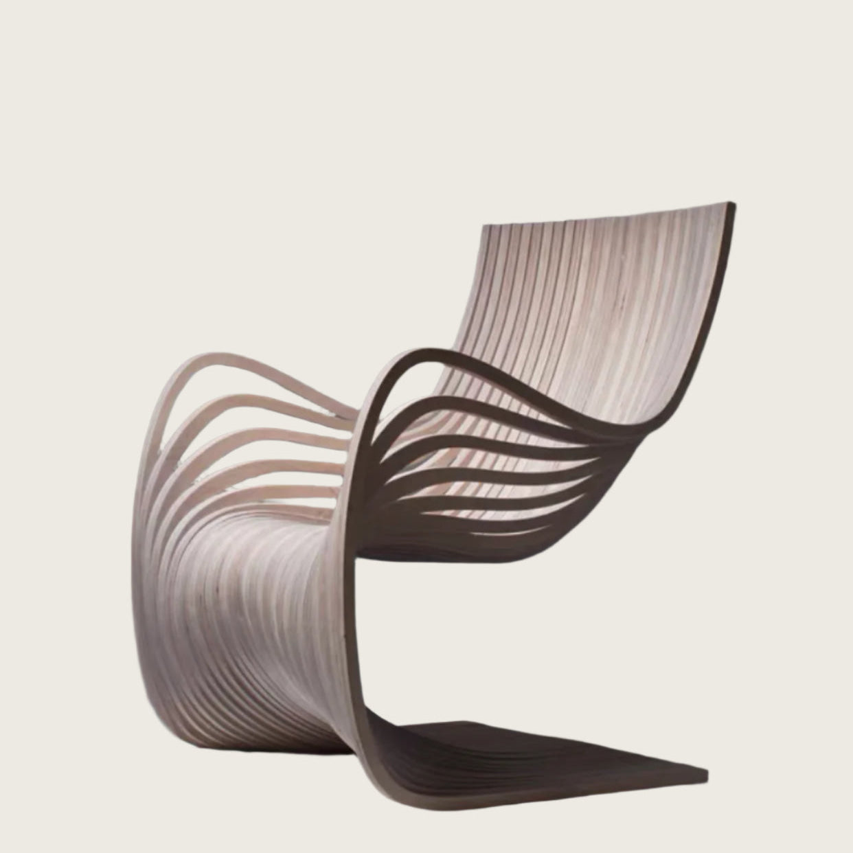 Modern Sculptural Wooden Lounge Chair | Japandi Interiors