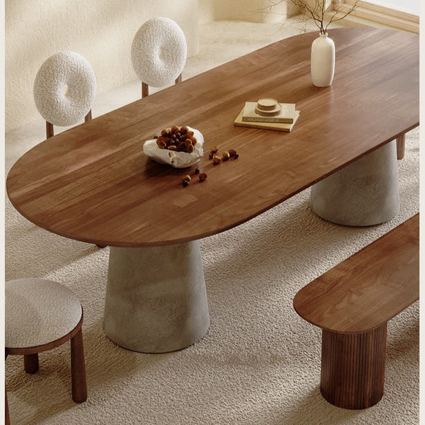 Monolith Solid Wood Dining Table – Luxury Contemporary Design With concrete base | Interiors