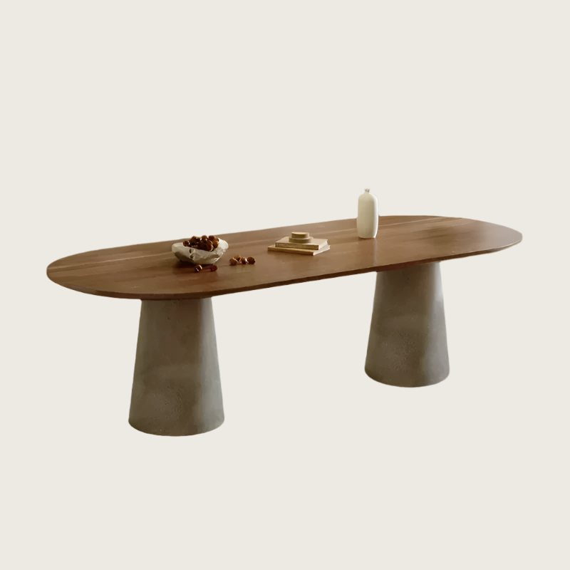 Monolith Solid Wood Dining Table – Luxury Contemporary Design With concrete base | Interiors