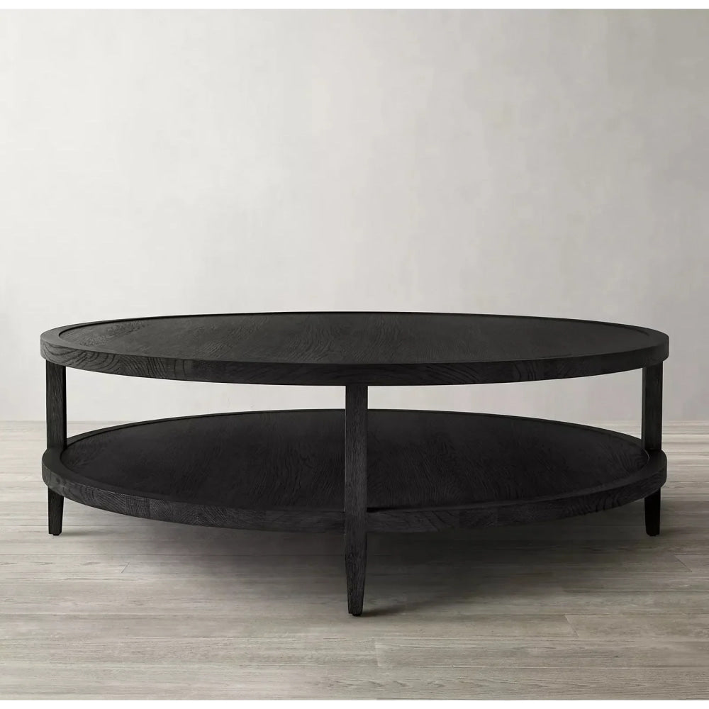 Orbit Round Coffee Table with Dual-tier Design – Modern Wooden Circular Accent For living rooms