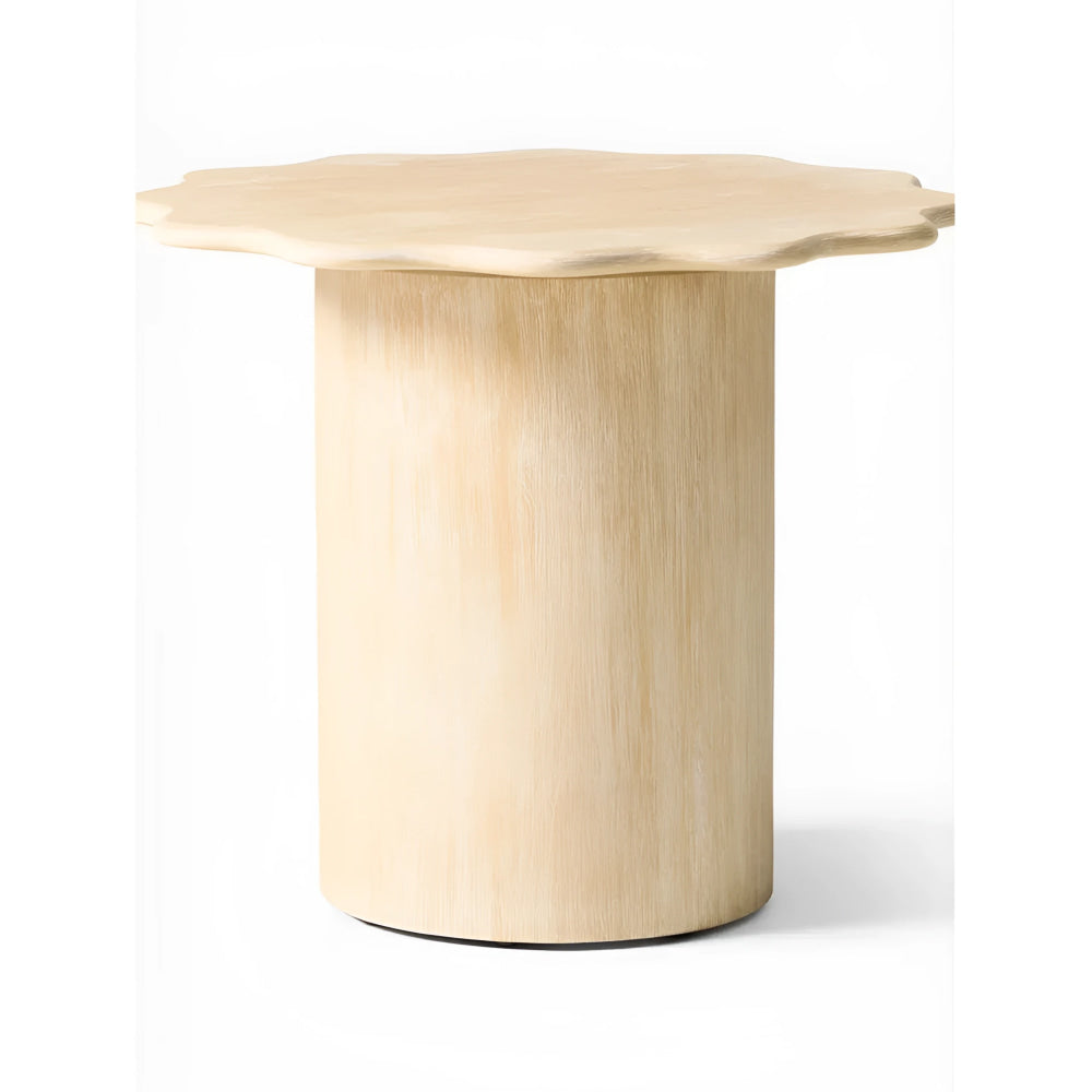 Wavy Edge Wooden Side Table – Organic Minimalist Accent | Japandi Interiors
