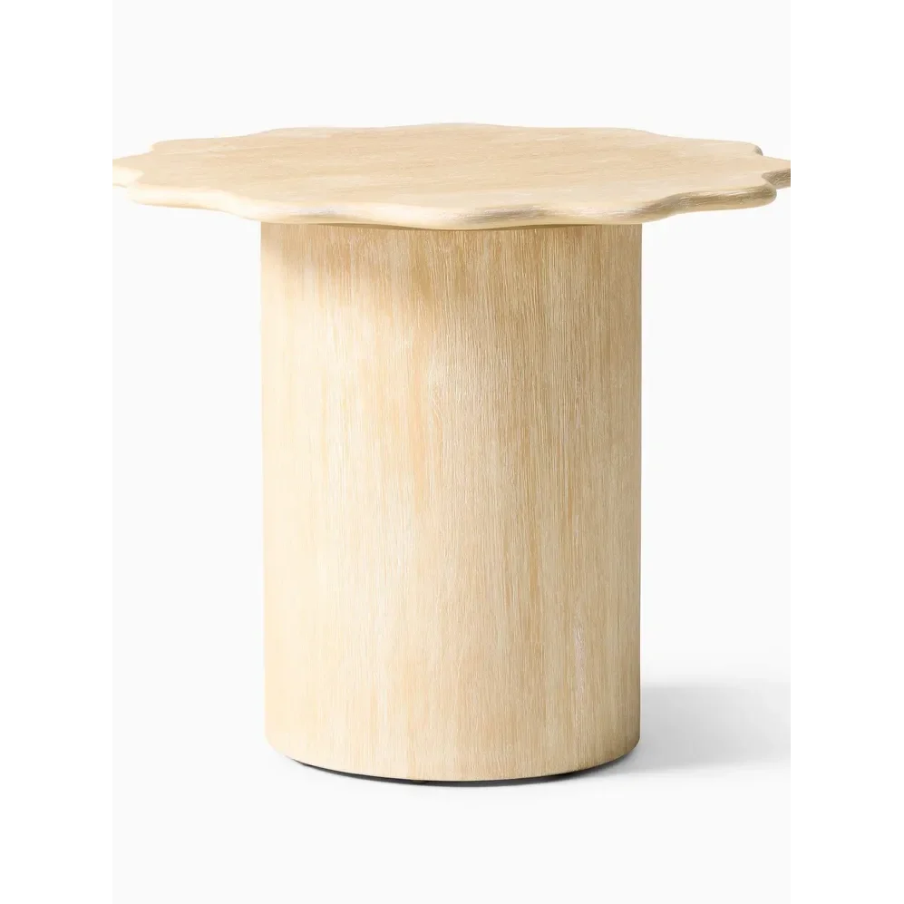 Wavy Edge Wooden Side Table – Organic Minimalist Accent | Japandi Interiors