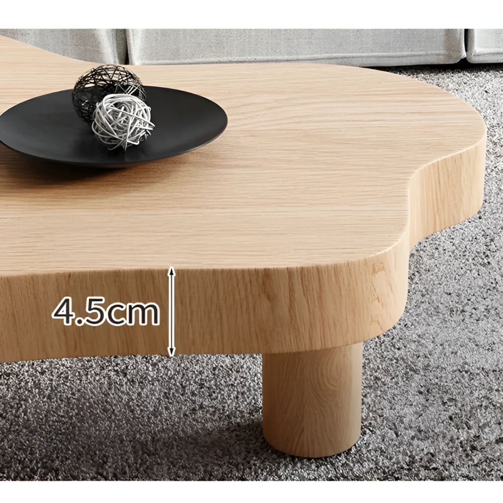 Organic Modern Coffee Table with Freeform Wooden Top | Luxury Interior Design