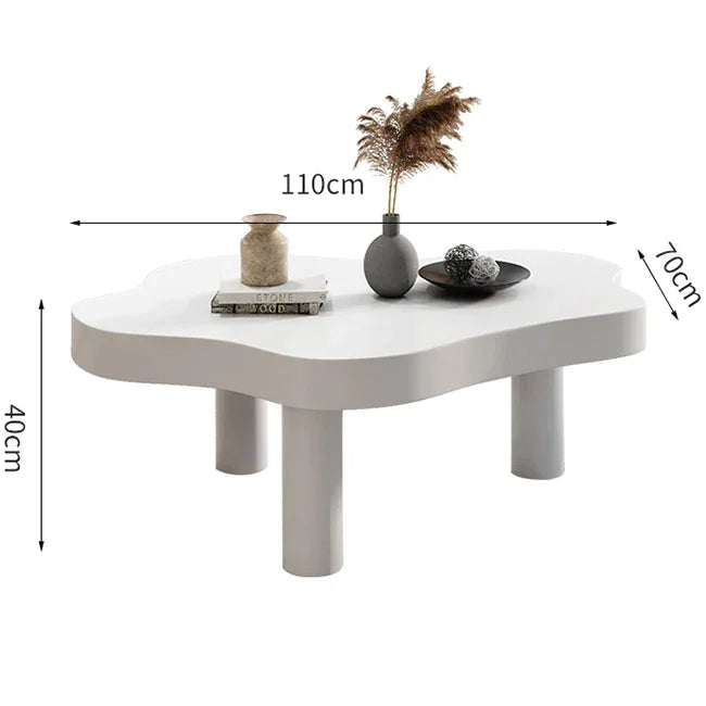 Organic Modern Coffee Table with Freeform Wooden Top | Luxury Interior Design
