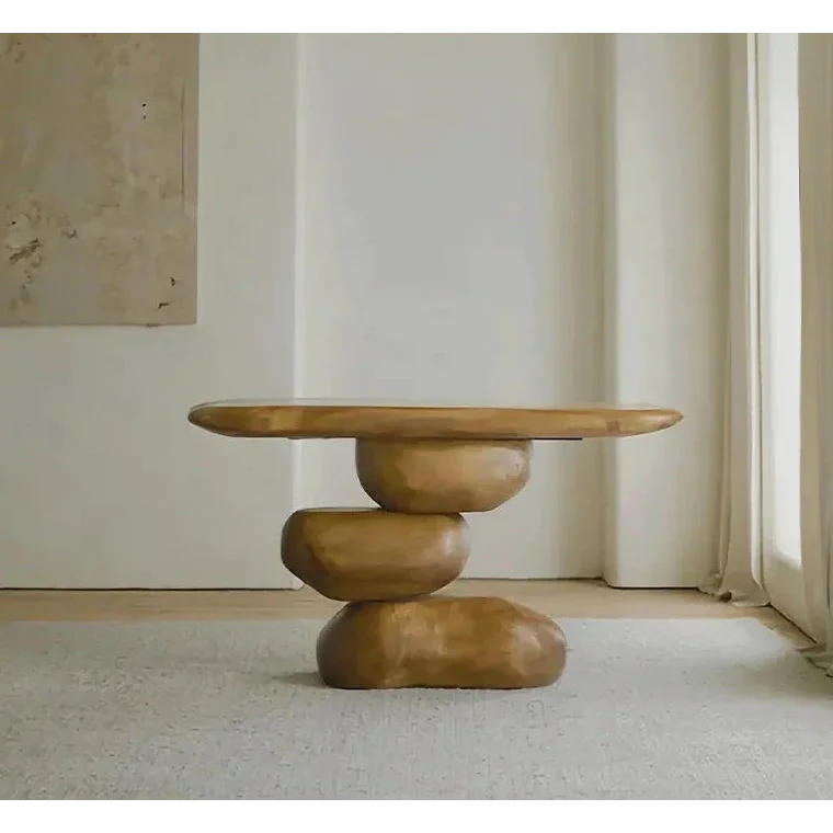 Rustic Solid Wood Console Table Organic Modern Design Entryway