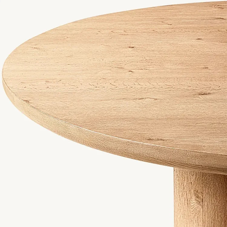 Cylinder Round Dining Table for Modern Luxury Room | Japandi Decor