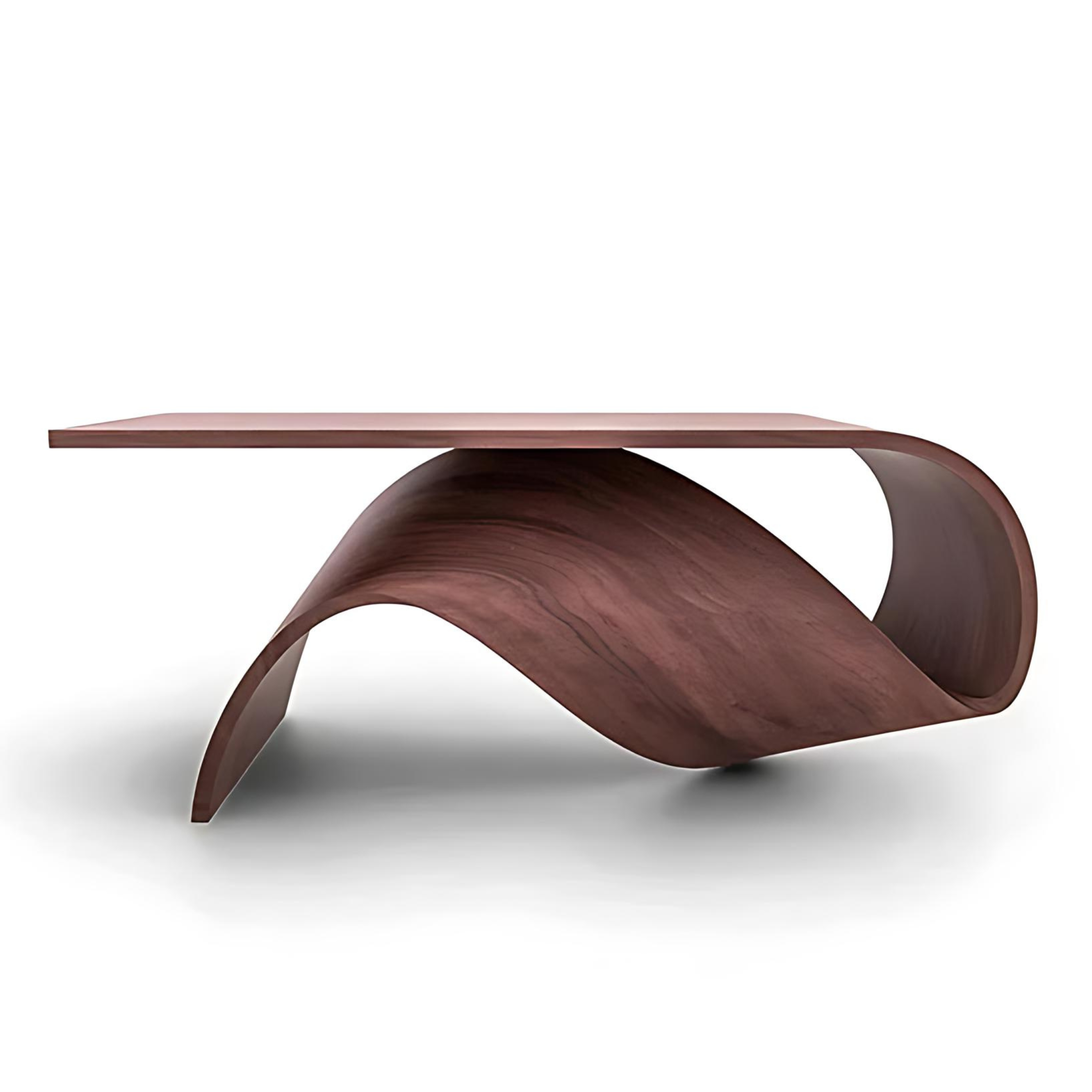 Modern Sculptural Coffee Table in Curved Wood Design | Luxury Office Dining