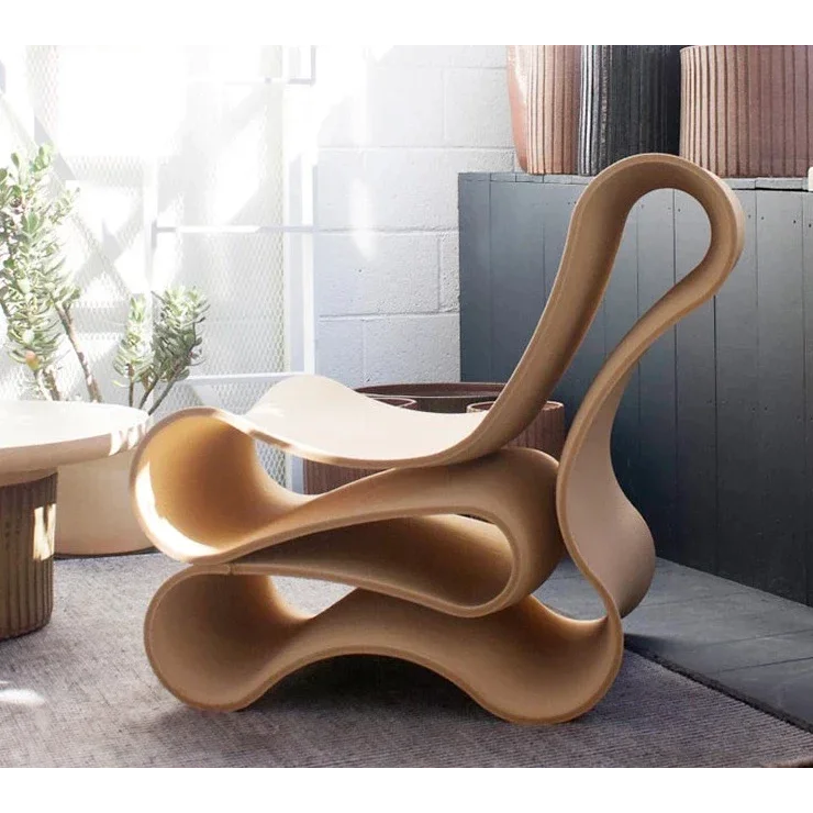 Sculptural Plywood Lounge Chair – Modern Curved Accent Seating | Luxury Interiors