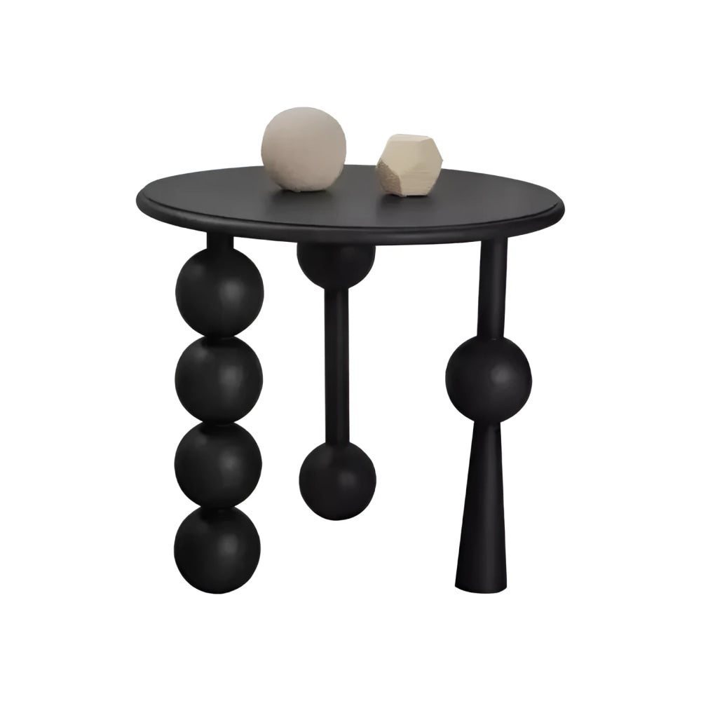Modern Round Side Table with Unique Ball Legs – Black and Brown Options | Luxury Interiors