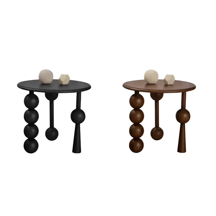 Modern Round Side Table with Unique Ball Legs – Black and Brown Options ...
