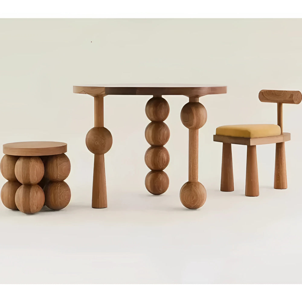 Modern Round Side Table with Unique Ball Legs – Black and Brown Options | Luxury Interiors