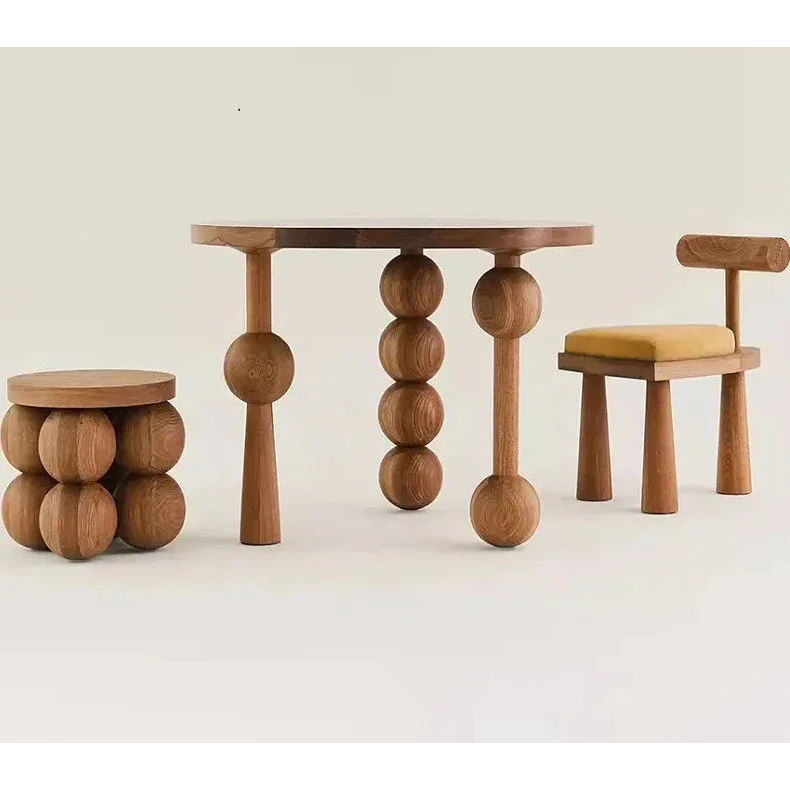 Modern Round Side Table with Unique Ball Legs – Black and Brown Options | Luxury Interiors