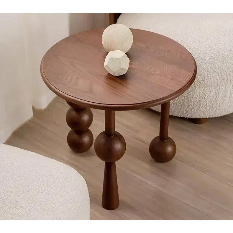 Modern Round Side Table with Unique Ball Legs – Black and Brown Options | Luxury Interiors