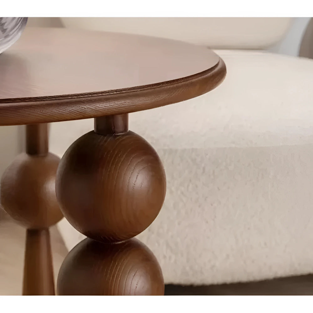 Modern Round Side Table with Unique Ball Legs – Black and Brown Options | Luxury Interiors