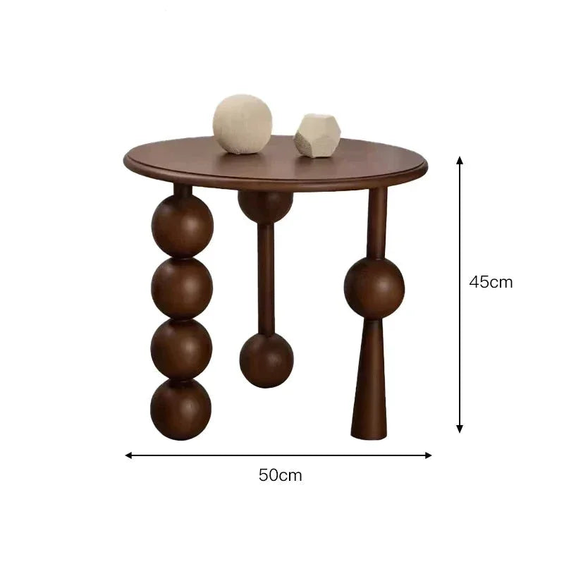 Modern Round Side Table with Unique Ball Legs – Black and Brown Options | Luxury Interiors