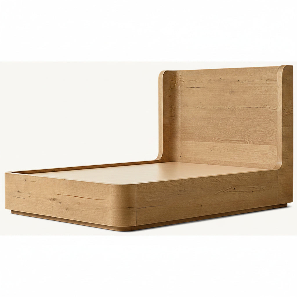 The Artisan Oak Platform Bed | Rustic Honey | HLMk002ftA - Beds