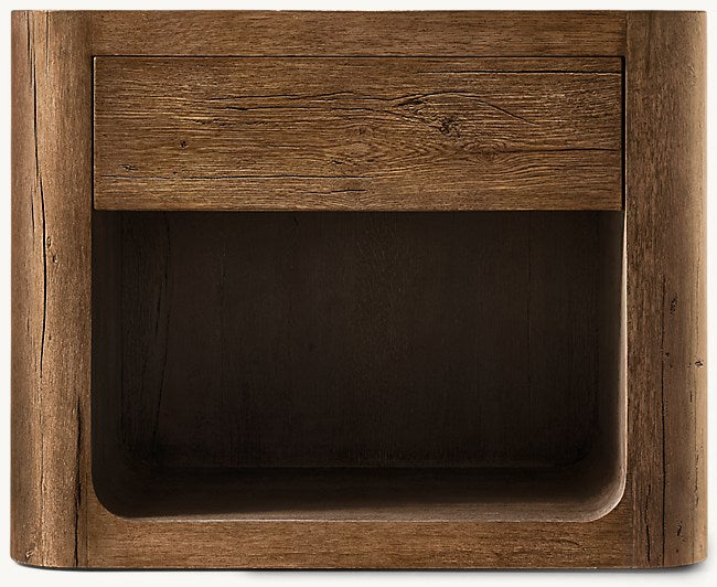 The Artisan Open Nightstand | Solid Oak & Single Drawer - Walnut / 20’’ - Nightstands