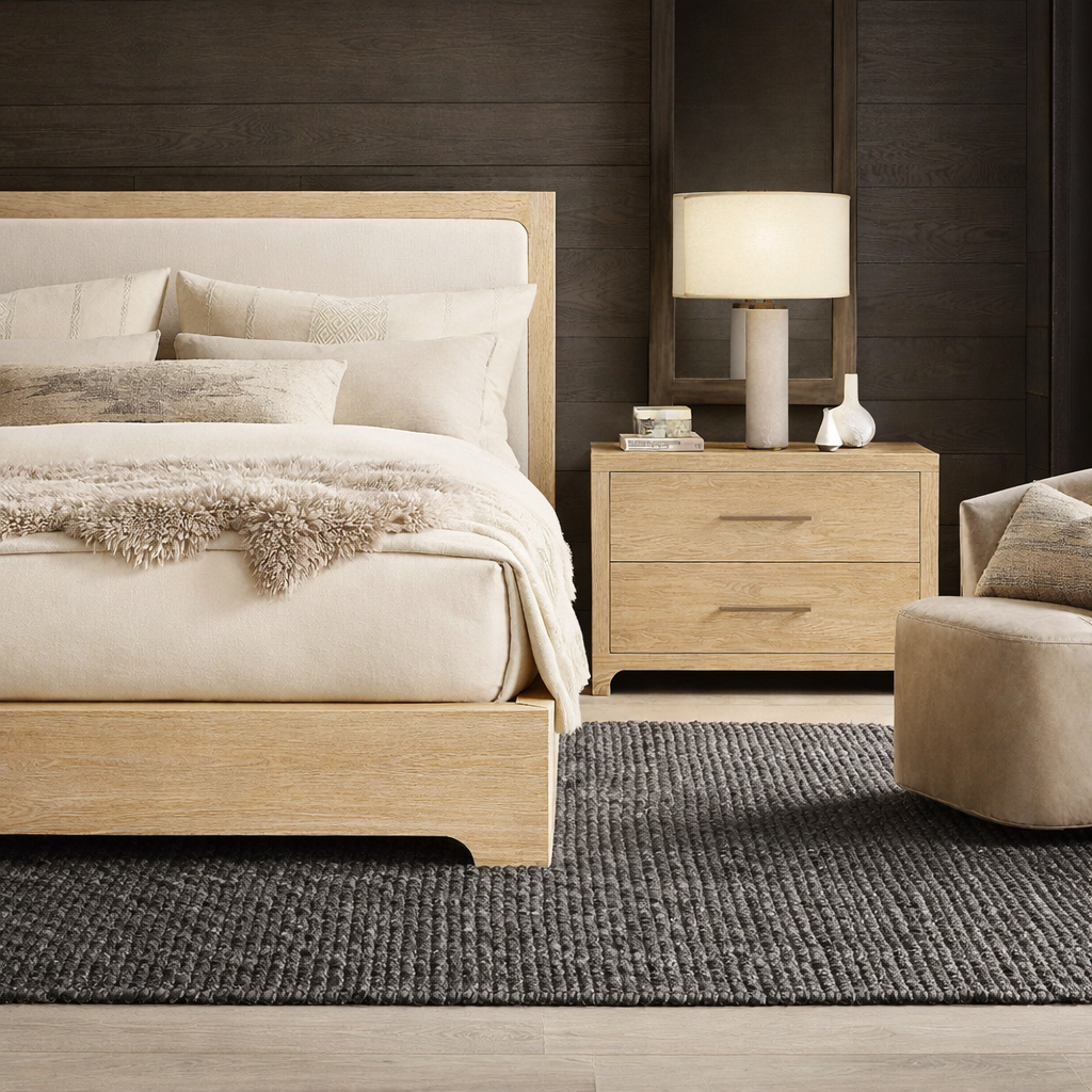 The Borvik Platform Bed | Solid Light Oak