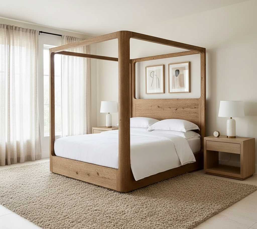 The Estate Canopy Bed | Solid Teak | HLMCANOA23 - Beds