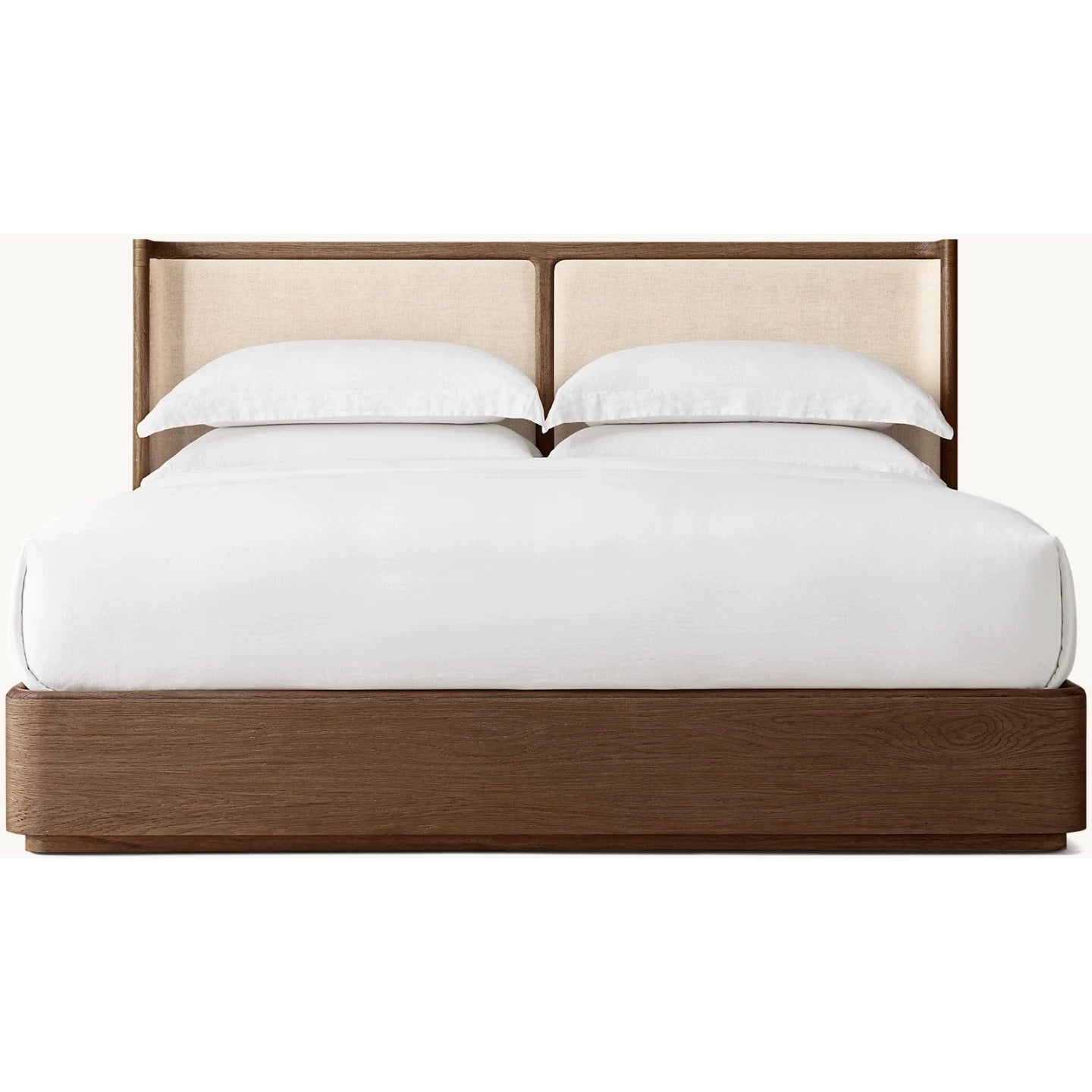 Dark Walnut Fluted Oak Platform Bed | HLMlgd9 - Beds