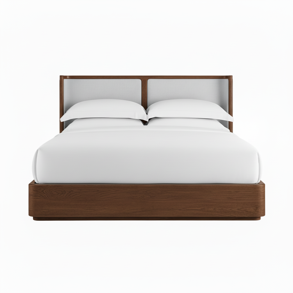 The Nordkapp Wingback Platform | Rift-Sawn European Oak & Linen - Beds