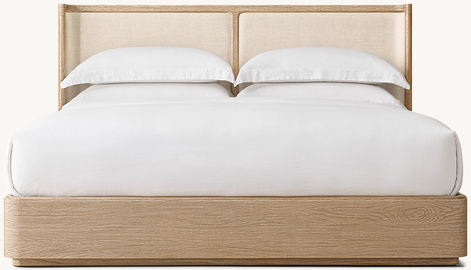 Dark Walnut Fluted Oak Platform Bed | HLMlgd9 - Beds