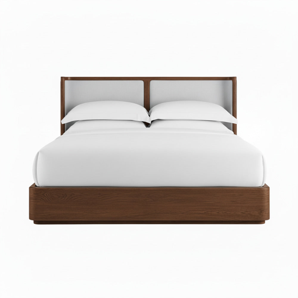 The Nordkapp Wingback Platform | Rift-Sawn European Oak & Linen - Beds